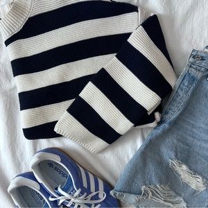 Sincerely Jules Ivory White & Navy Striped Sweater